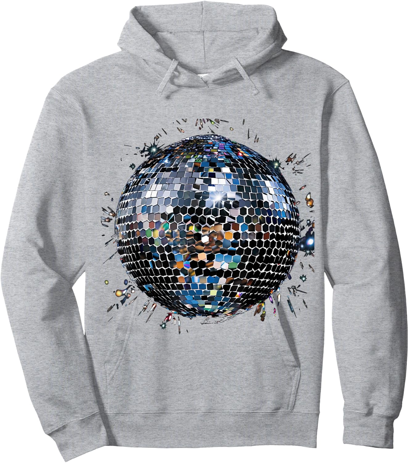 Discoball Vintage Retro House Disco Ball Cool Party , White Hoodie - Hoodie | Ash