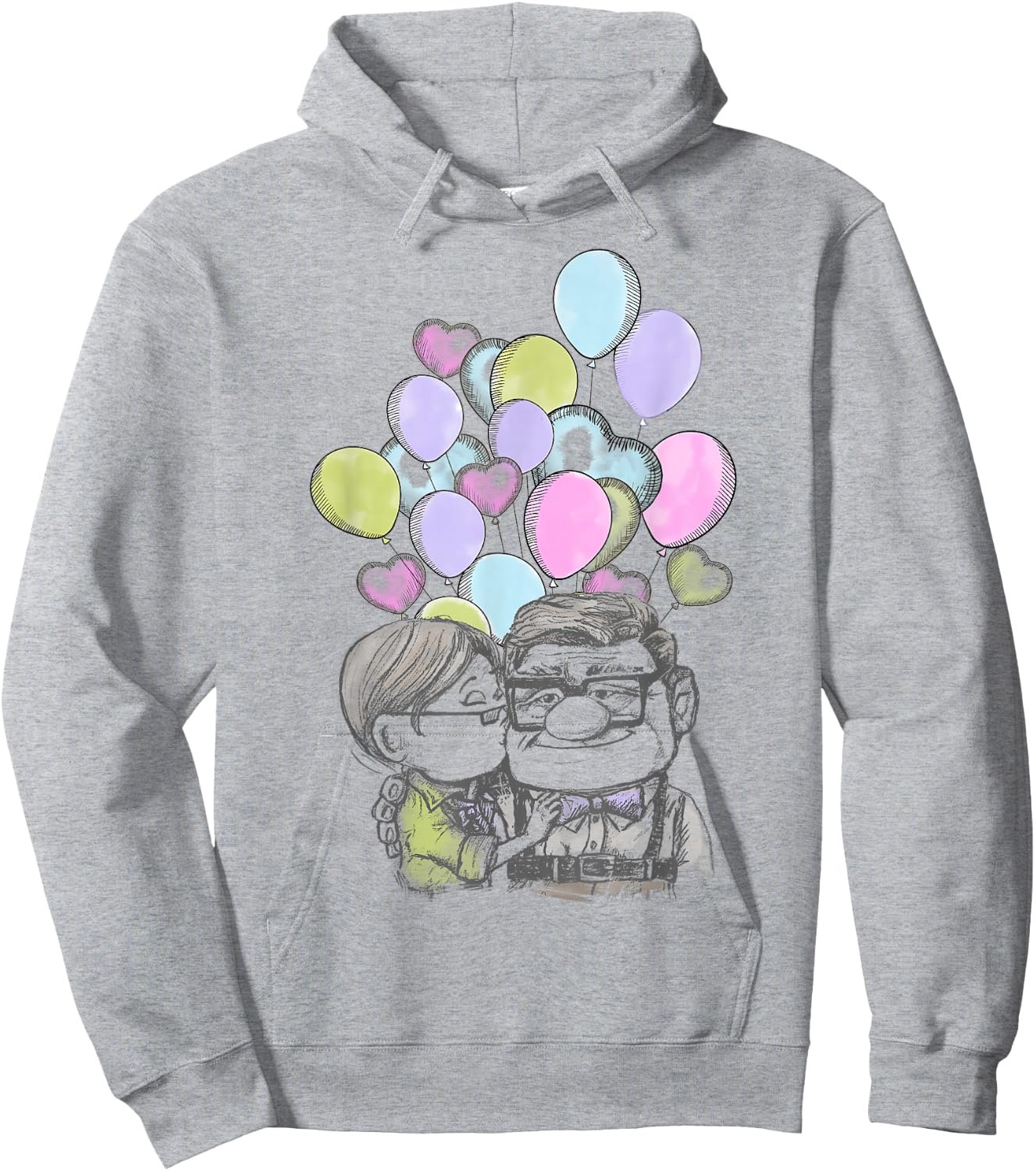 Disney Pixar Up Valentine's Day Carl and Ellie Balloons Small Hoodie - Hoodie | Ash