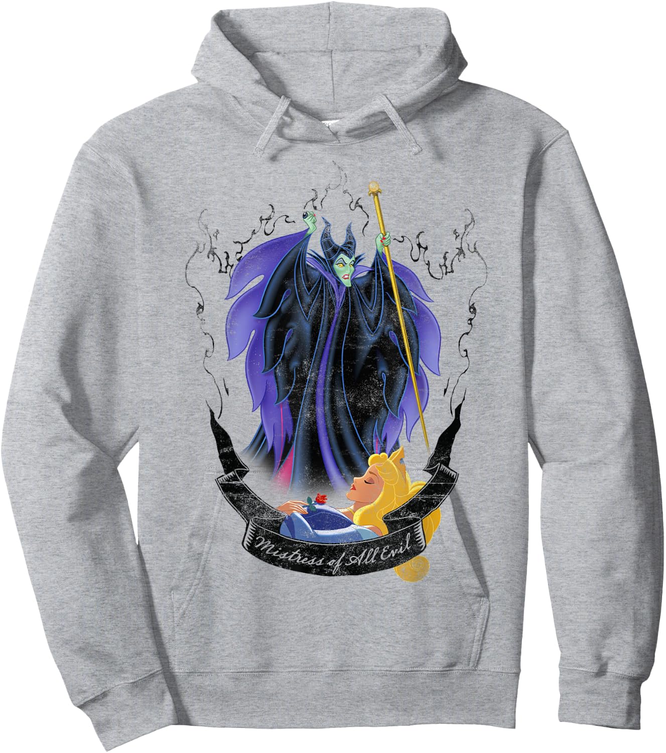 Disney Sleeping Beauty Maleficent and Aurora Flame Portrait Hoodie - Hoodie | Ash