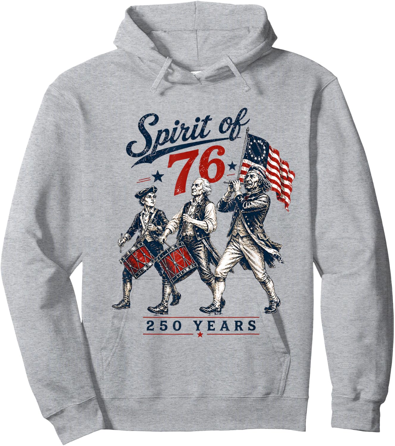 Spirit of 76 Vintage 4th of July Independence Day Hoodie - Hoodie | Ash