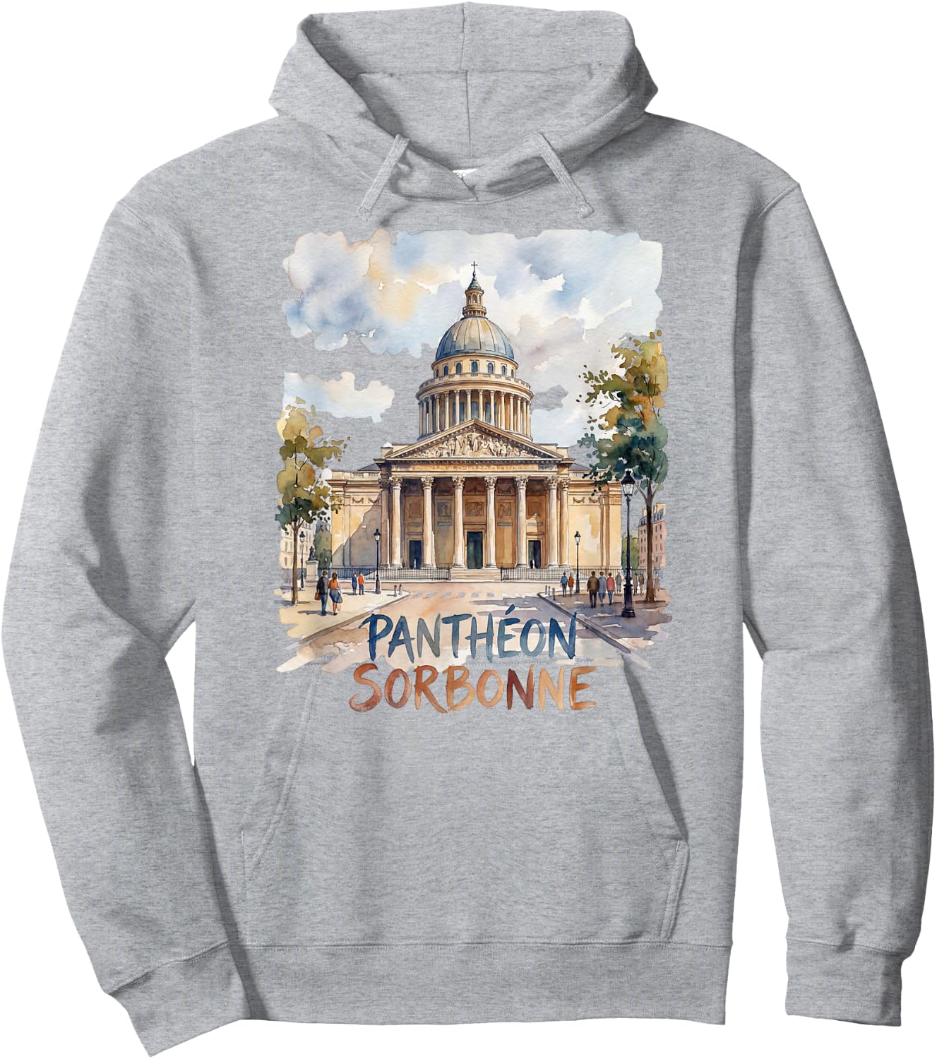 Panthéon Sorbonne Paris France Watercolour Hoodie - Hoodie | Ash