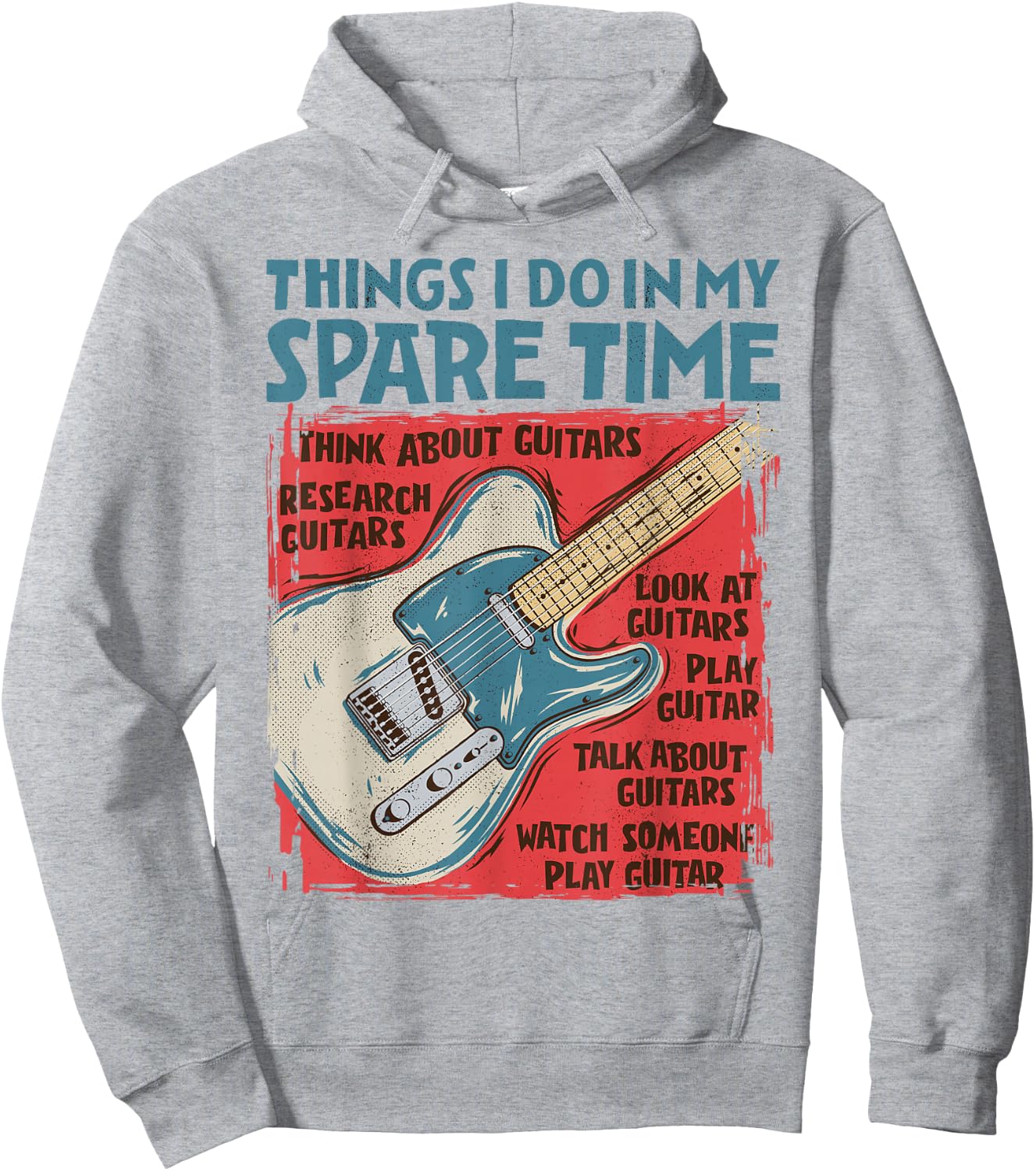 Guitar Things I Do In My Spare Time Funny Electric Guitarist Hoodie - Hoodie | Ash