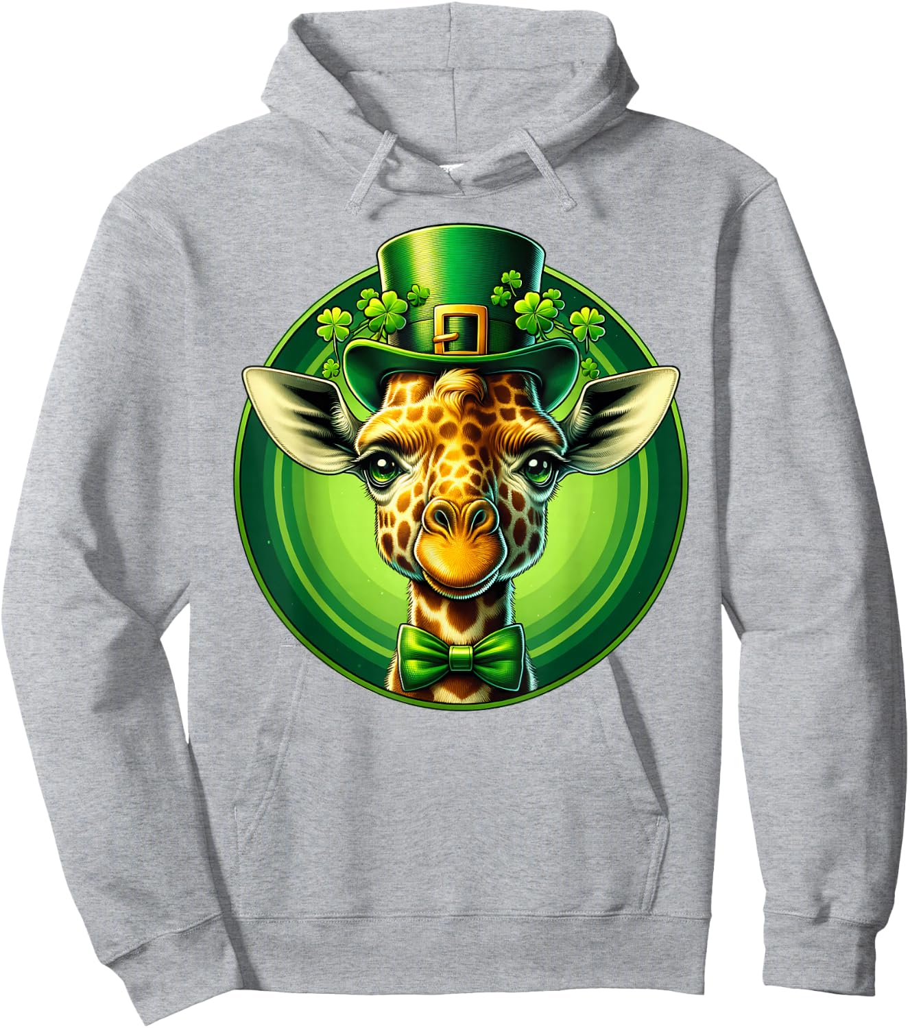 Funny Leprechaun Giraffe St Patricks Day Kids Men Women Hoodie - Hoodie | Ash
