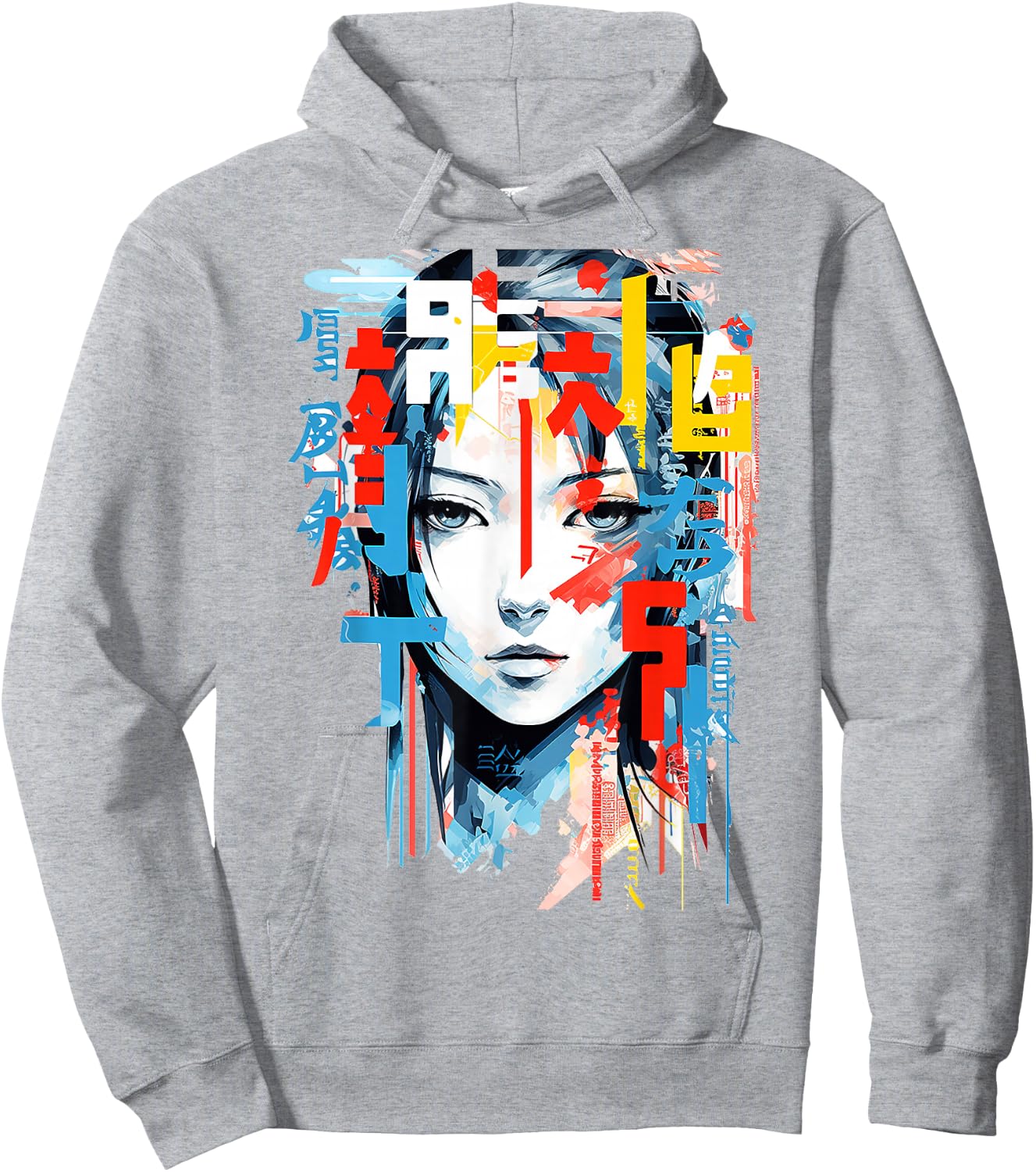 Women Text Colorful Girl Face Art Abstract Women , white, S Hoodie - Hoodie | Ash