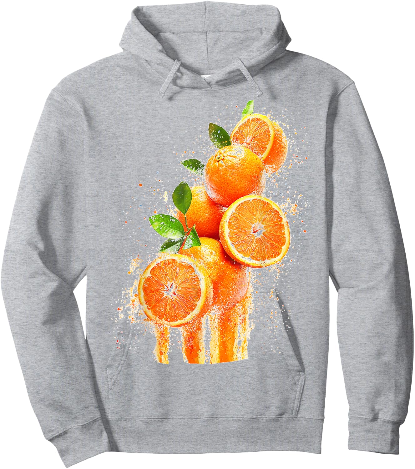 Orange Fruit Motif Colourful Illustration Orange , White Hoodie - Hoodie | Ash