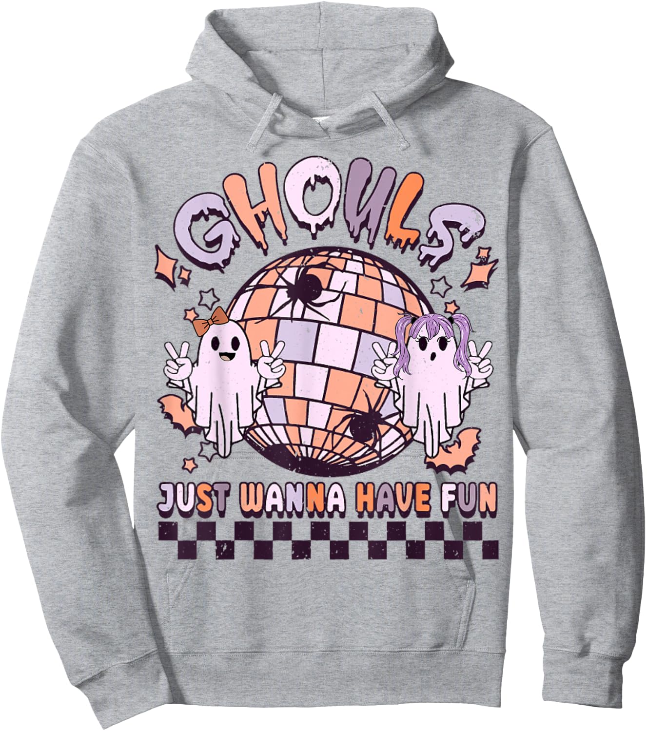 Ghouls Just Wanna Have Fun Women's Retro Halloween Costume Hoodie - Hoodie | Ash