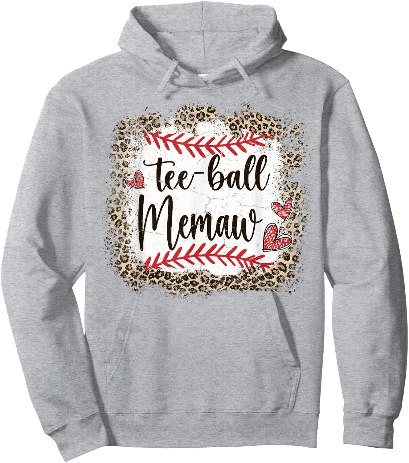 Ball Memaw Funny Leopard T-Ball Memaw Hoodie - Hoodie | Ash