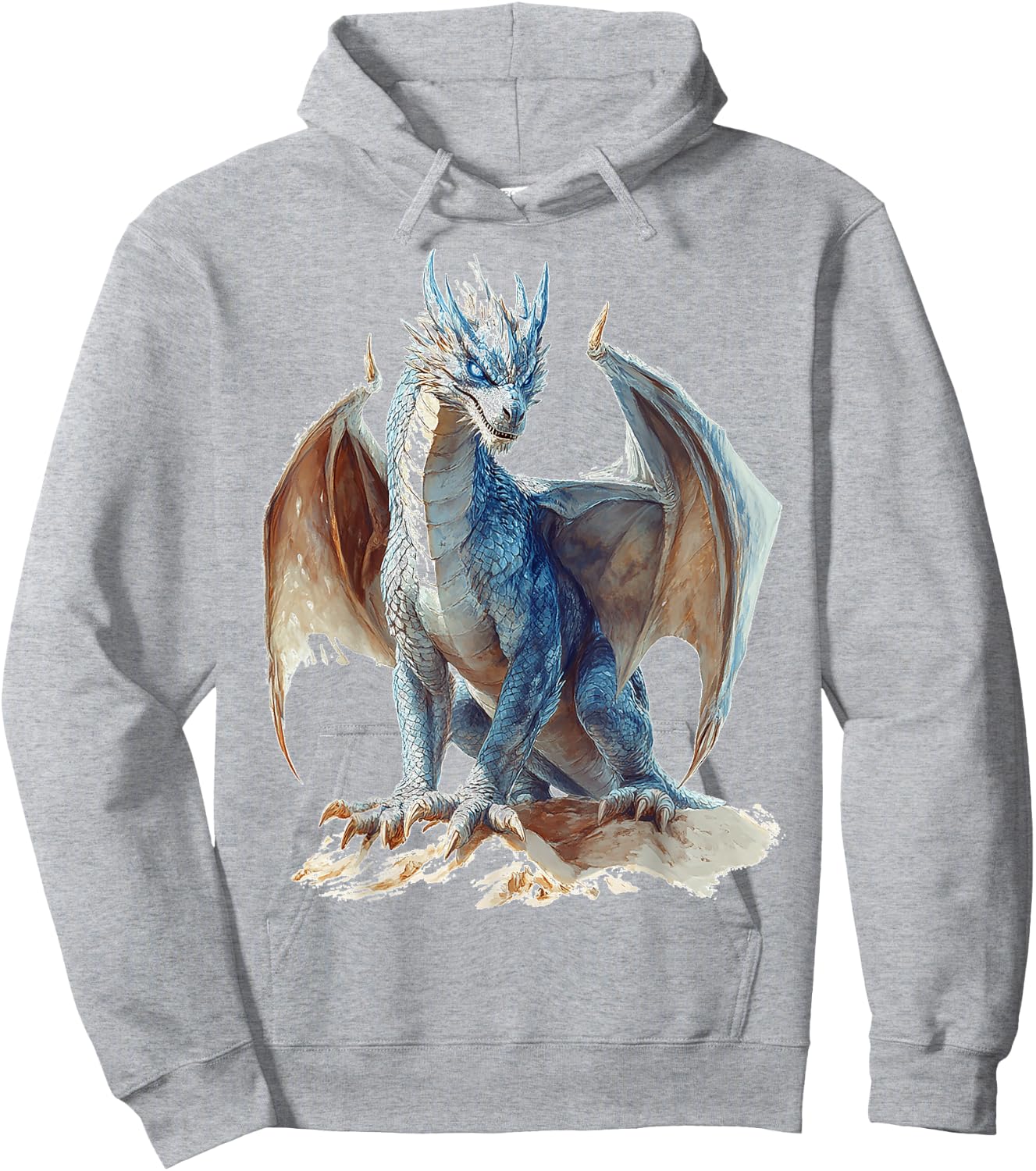Drake Dragon Mythical Illustration Drake Dragon , white, S Hoodie - Hoodie | Ash