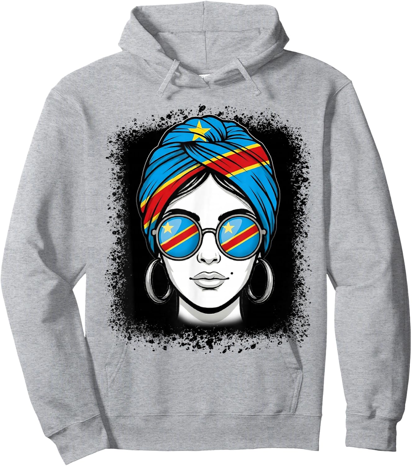 Congolese Flag Woman DRC Pride Travel Vacation Hoodie - Hoodie | Ash