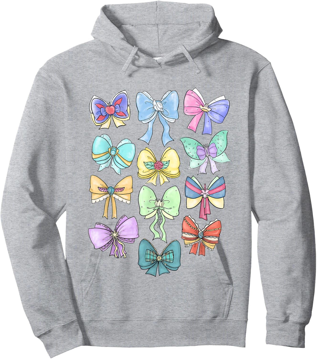 Disney Princess Cute Ribbons and Bows Pastel Colors Logo Hoodie - Hoodie | Ash