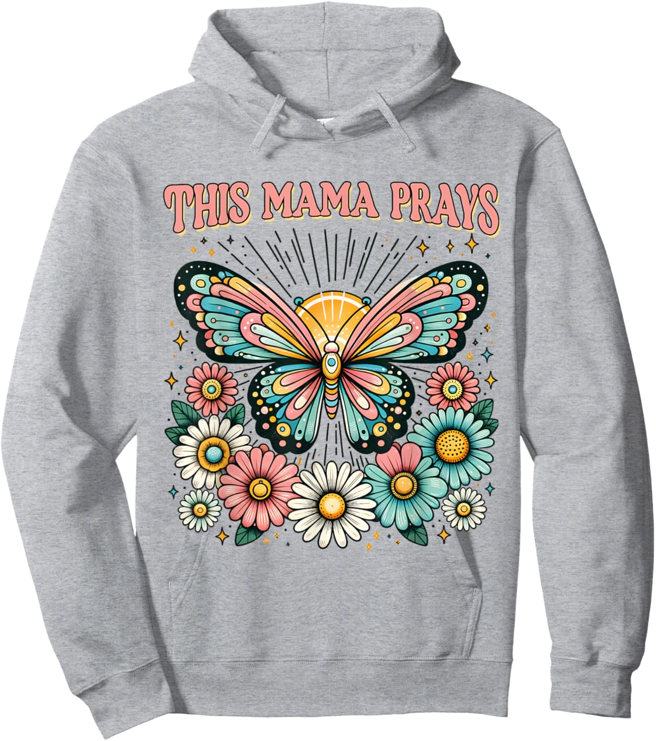 This Mama Prays Christian Mommy Faith Mother's Day Hoodie - Hoodie | Ash