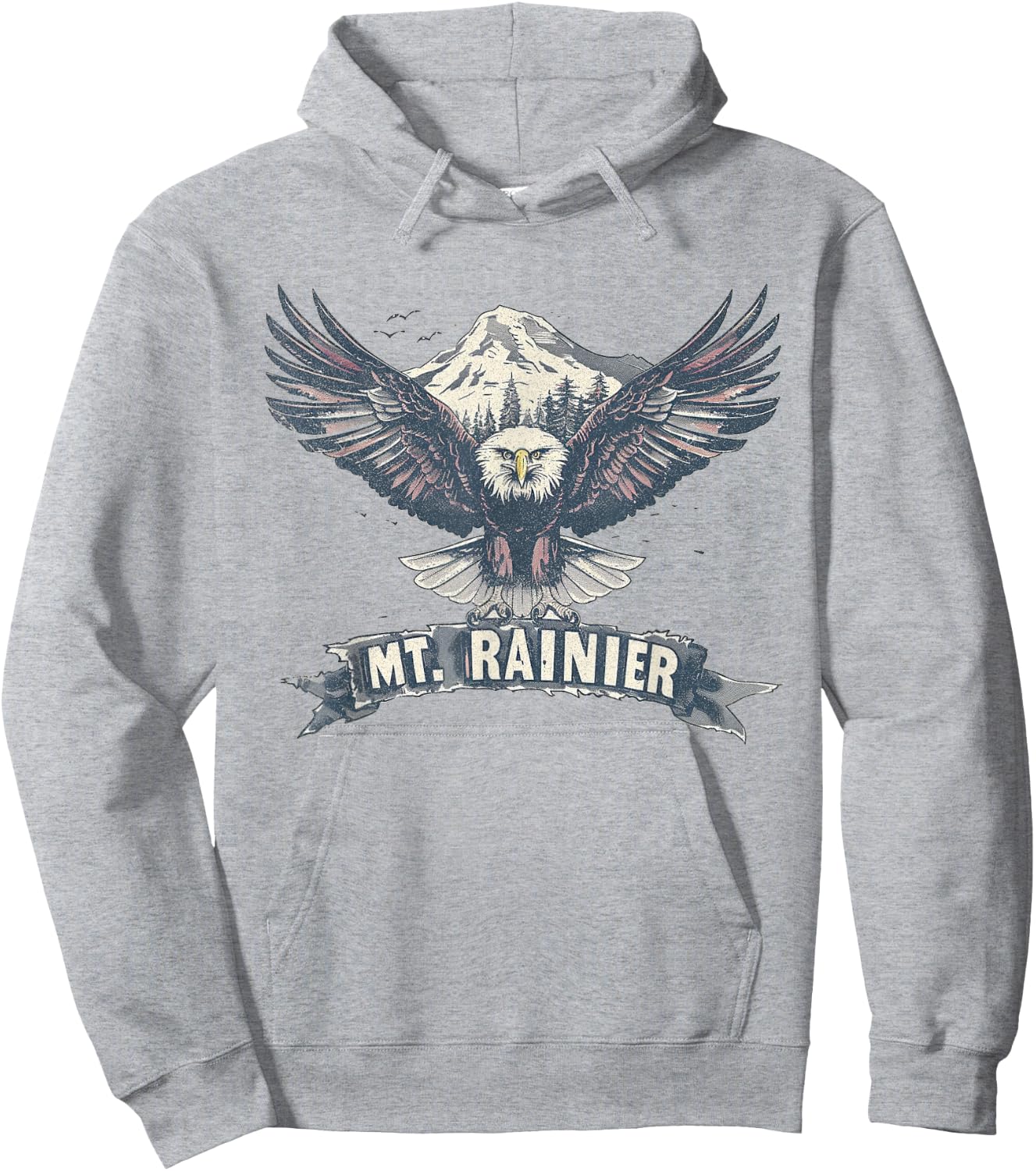 Mount Rainier - US National Park Vintage Men Women Retro Hoodie - Hoodie | Ash