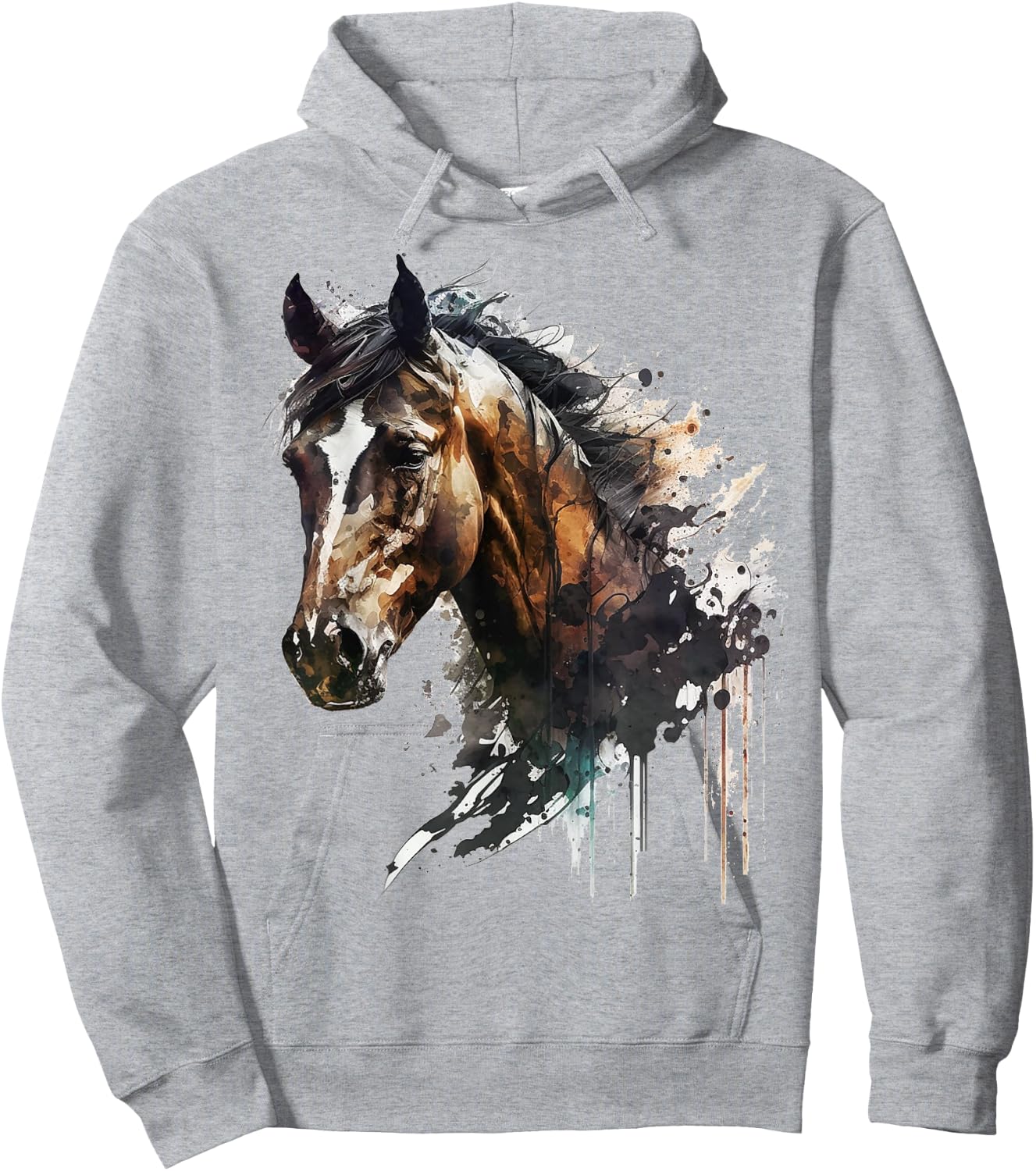 Pferd Reiten Kunst Tier Druck Pferdemotiv Pferd Hoodie - Hoodie | Ash