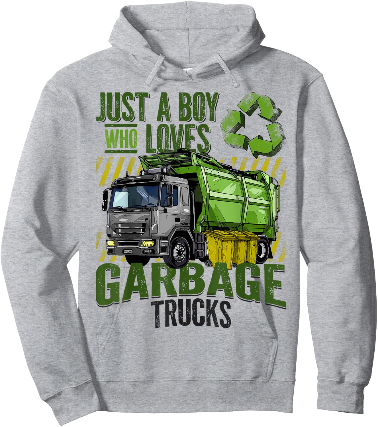 Just A Boy Who Loves Garbage Trucks for Garbage Truck Lover Hoodie - Hoodie | Ash