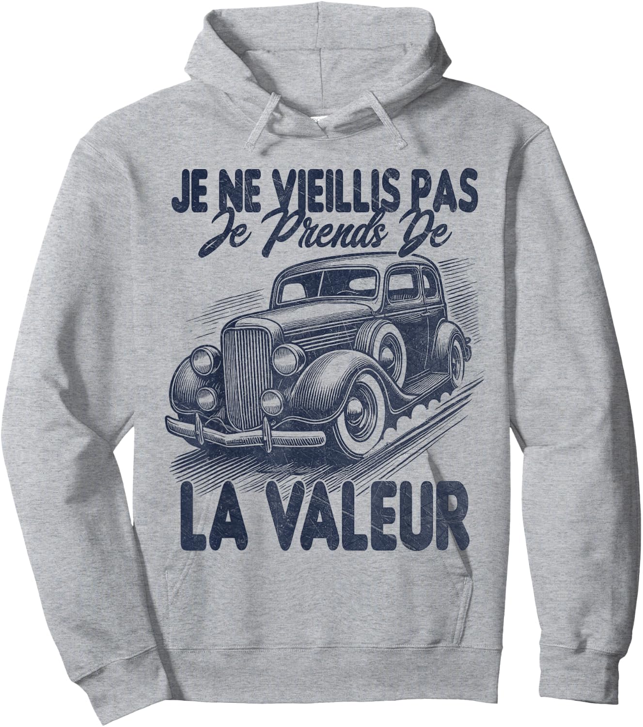 Men's Funny Funny Vintage Car , white, S Hoodie - Hoodie | Ash