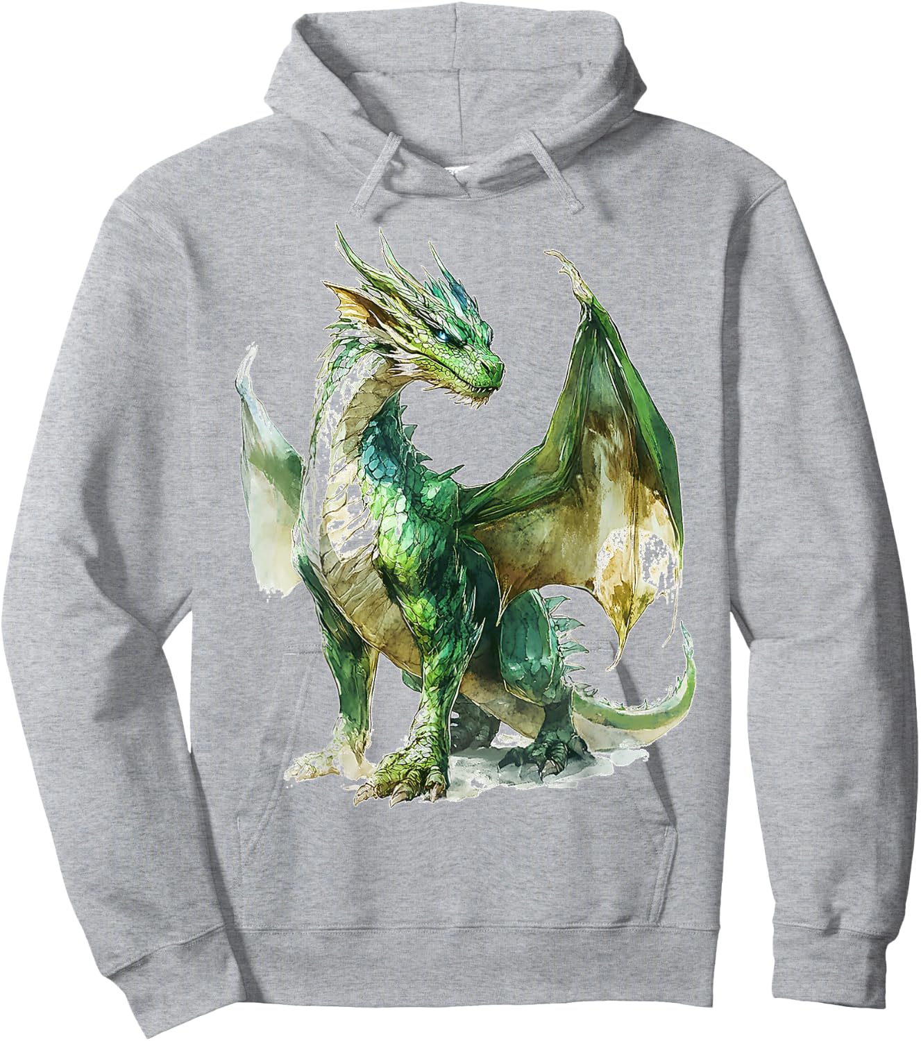 Green Dragon Motif Mythical Artwork Green Dragon Hoodie - Hoodie | Ash