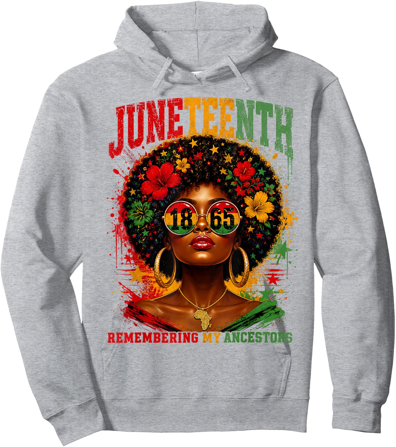 Remembering My Ancestors Black African American Juneteenth Hoodie - Hoodie | Ash