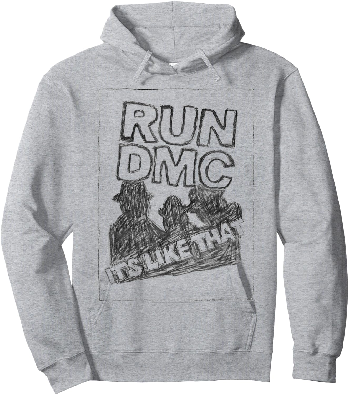 RUN--DMC Offiziell Lizenziertes Bravado It's Like That Sketch , Damen, -Jugendliche, -Erwachsene, Weiß, S, Kurzarm Hoodie - Hoodie | Ash