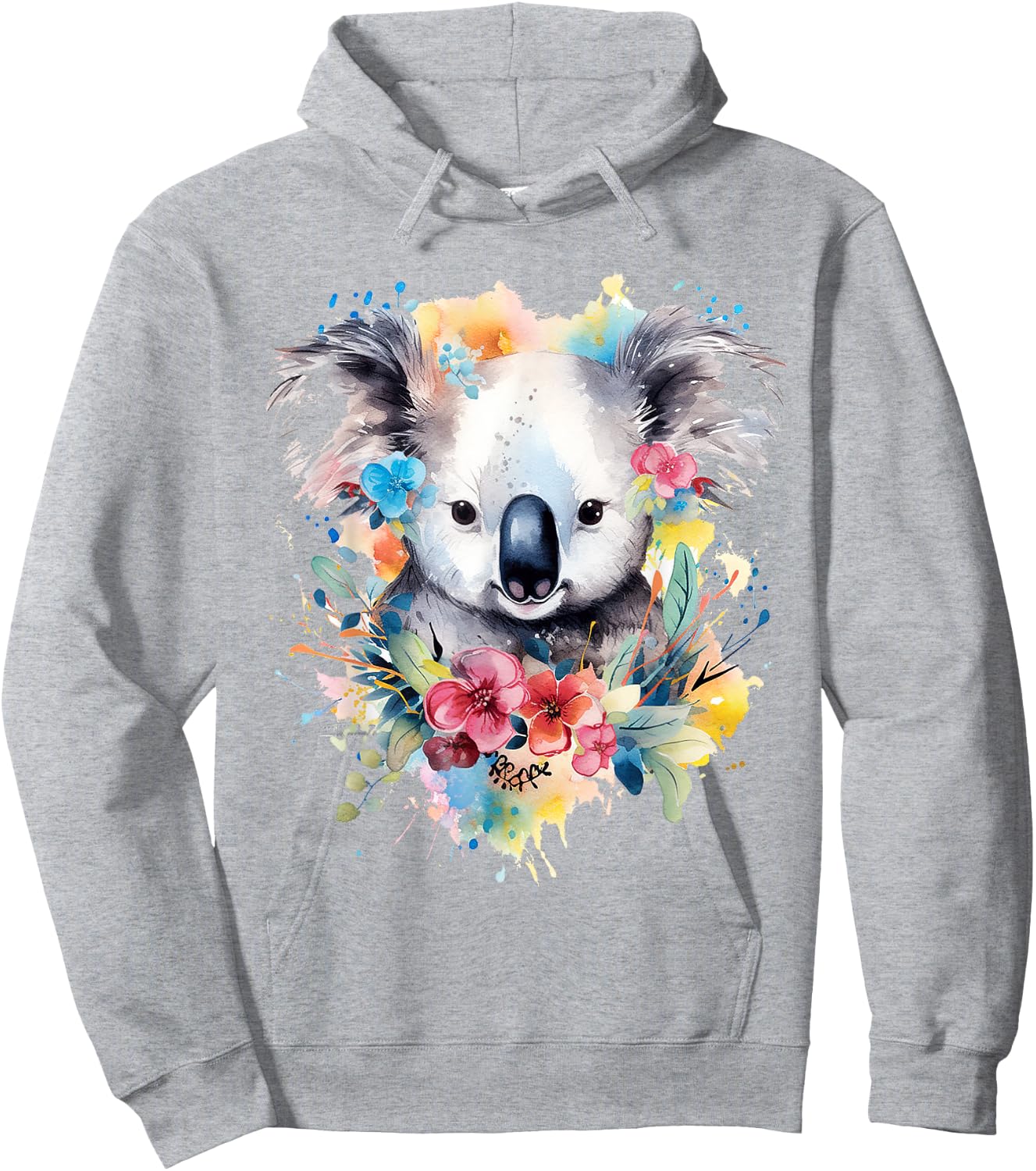 Koala Animal Colourful Motif Painting Art Abstract Koala , White Hoodie - Hoodie | Ash