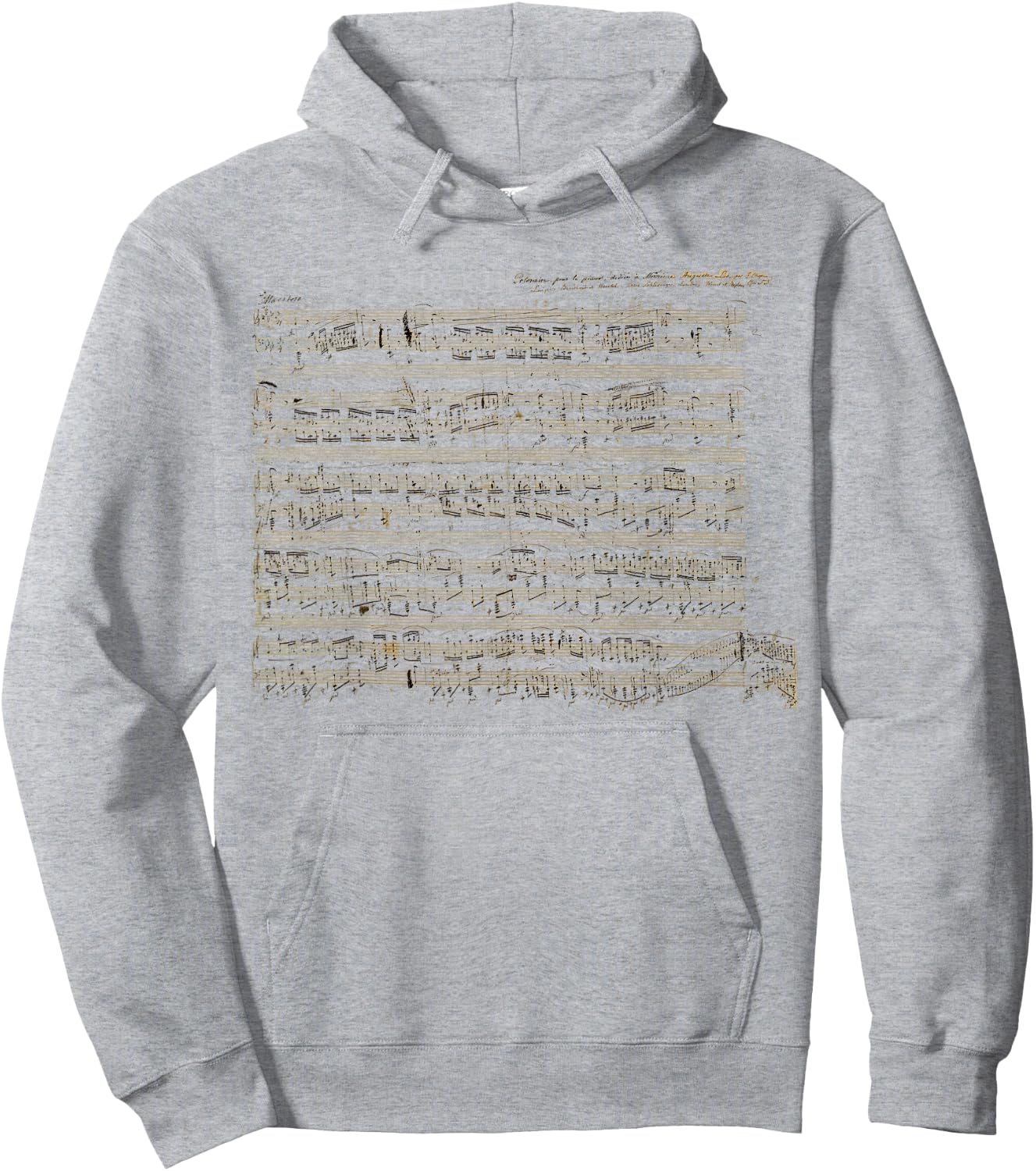 Handwritten Sheet Music of Polonaise by Chopin Hoodie - Hoodie | Ash