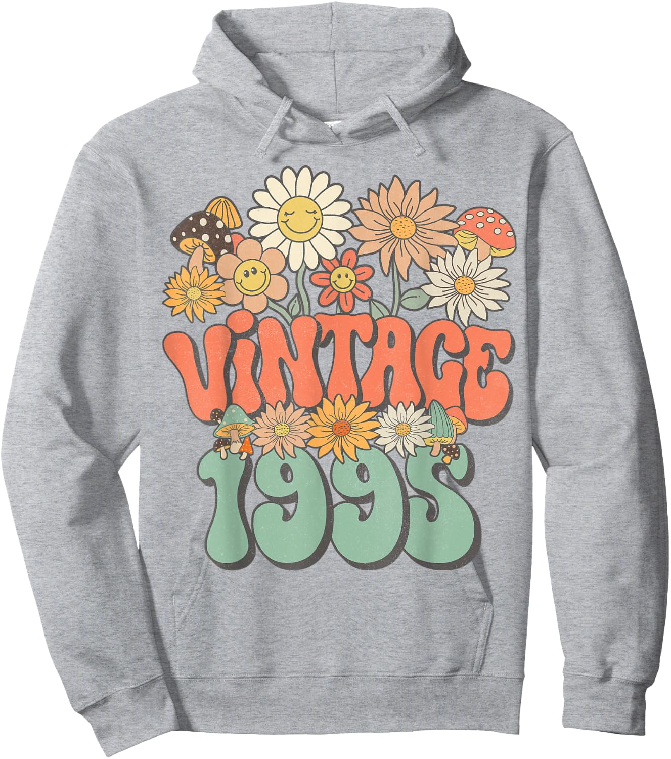Vintage 1995 Floral Hippie Groovy Daisy Flower 30th Birthday Hoodie - Hoodie | Ash