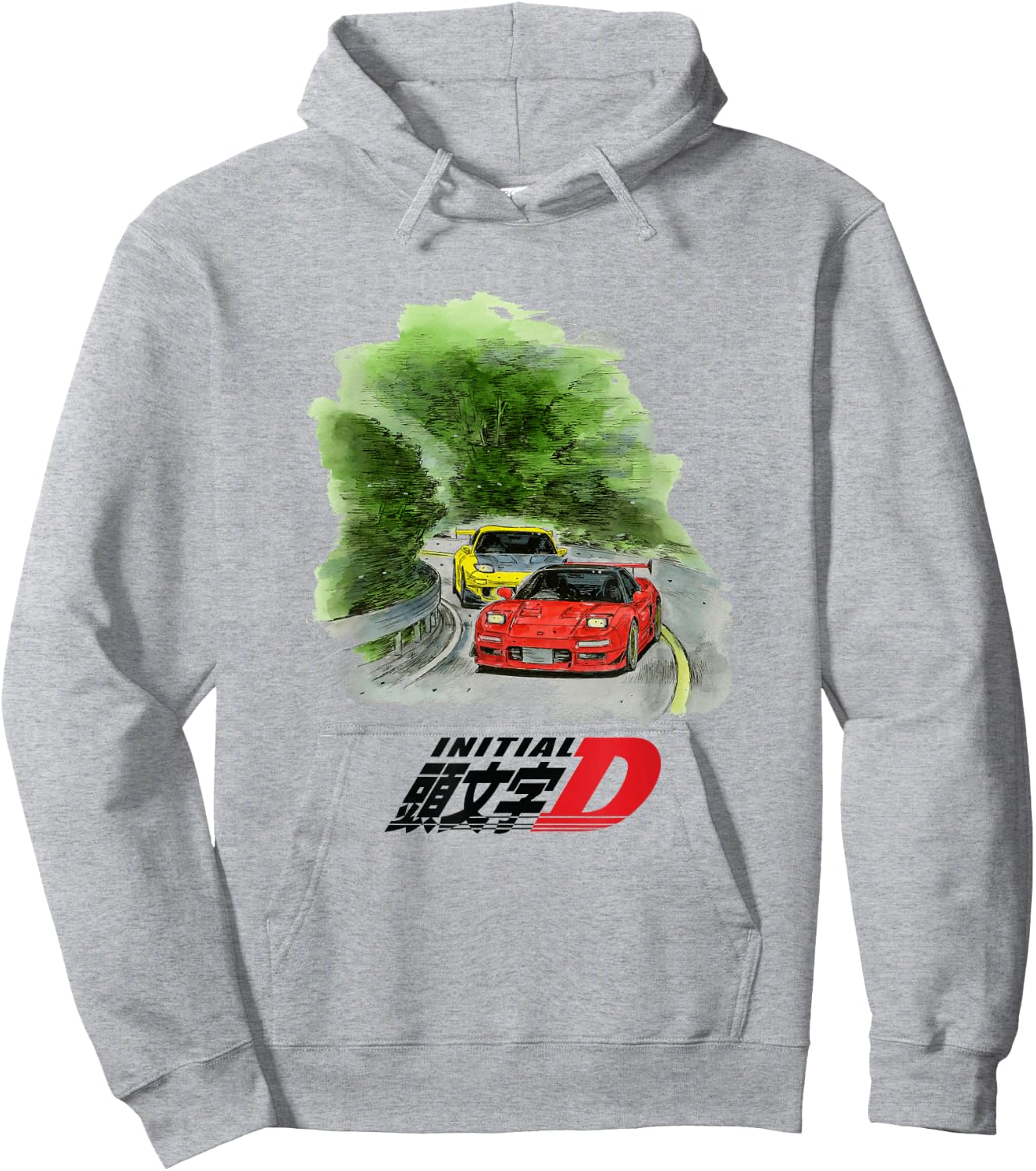 Initial D Manga Watercolor Cars Racing Hoodie - Hoodie | Ash