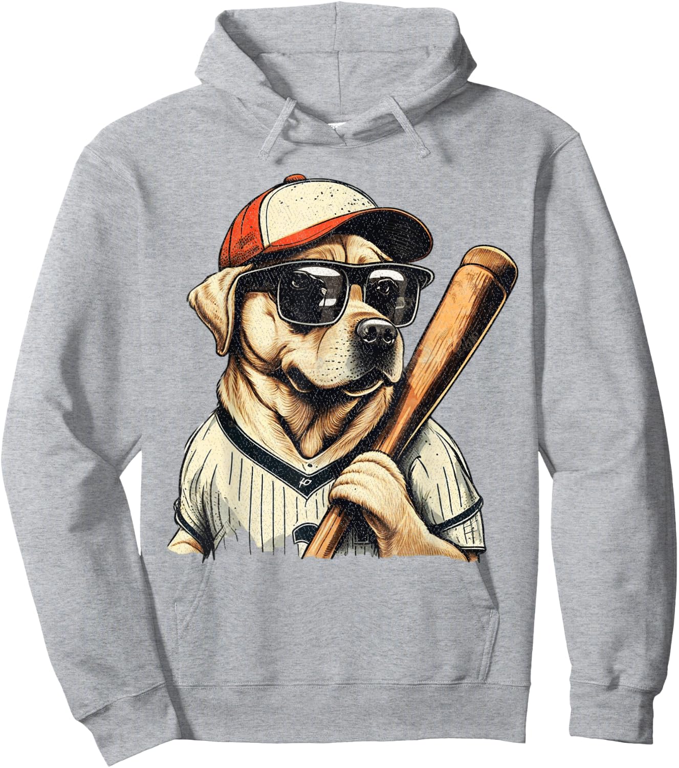Vintage Retro Dog Playing Baseball, Puppy Pet Lover Women Girls Kids Hoodie - Hoodie | Ash