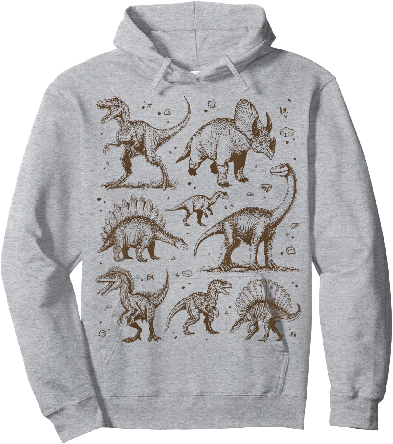 Dinosaur Paleontology Science Biology T-Rex Vintage Graphic , grey, S Hoodie - Hoodie | Ash