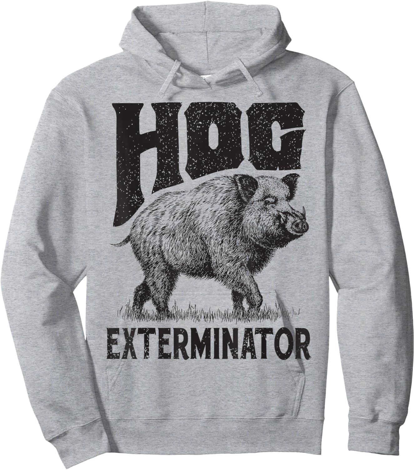 Funny Hunting Hog Pig Sus Hunting Hog Exterminator apparel Hoodie - Hoodie | Ash