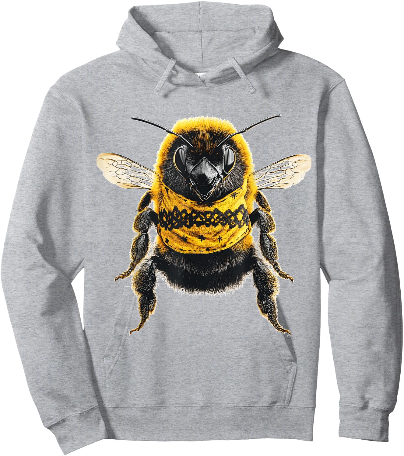 Bee Animal Motif Art Bee Hoodie - Hoodie | Ash