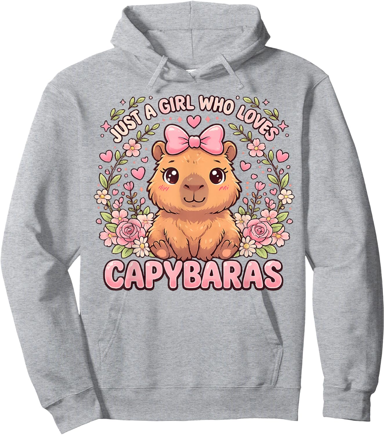 Just a Girl Who Loves Capybaras Graphic Kids Girl Hoodie - Hoodie | Ash