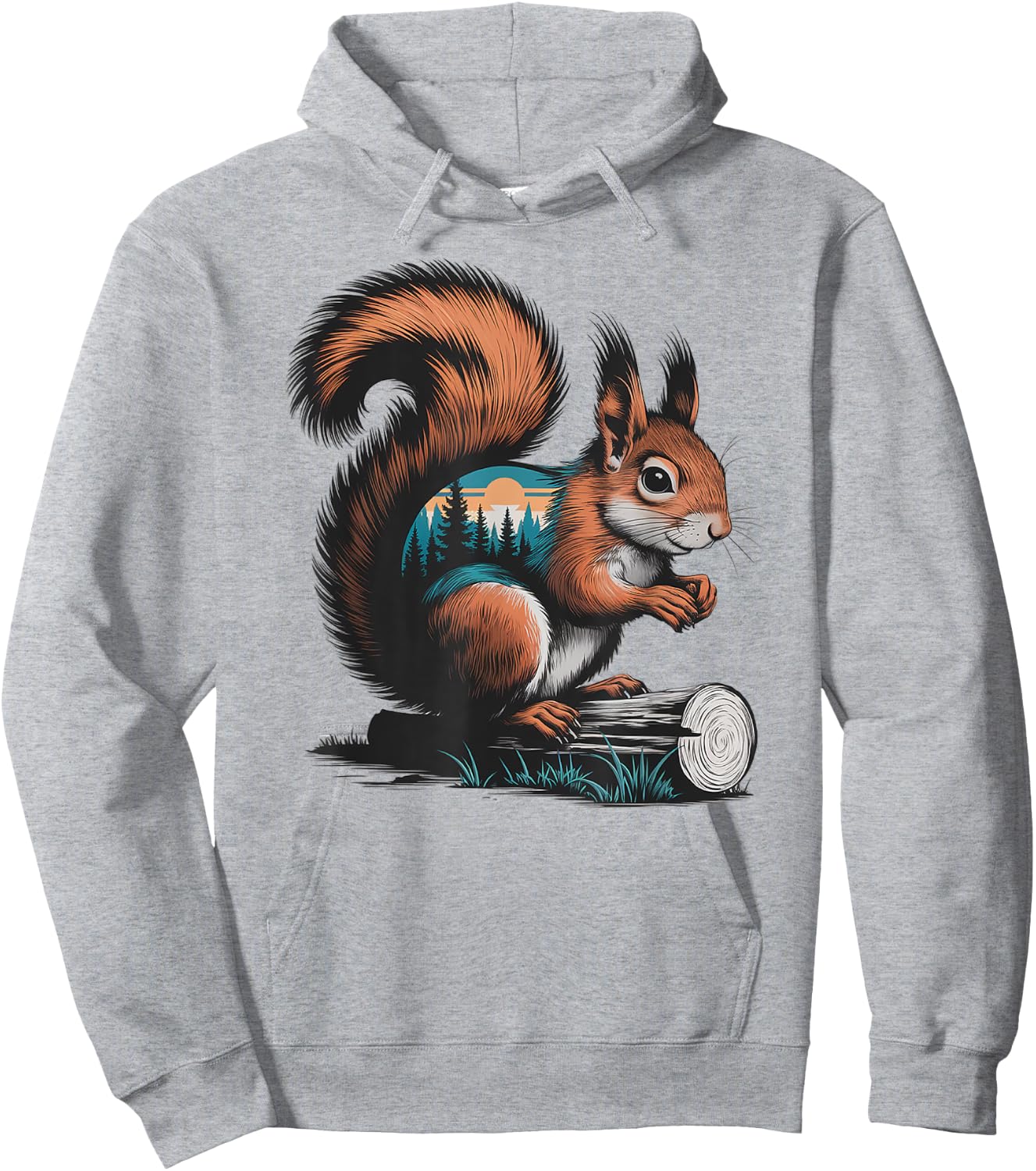 Squirrel Hunting Hiking Outdoor Camping Forest Men Women Hoodie - Hoodie | Ash