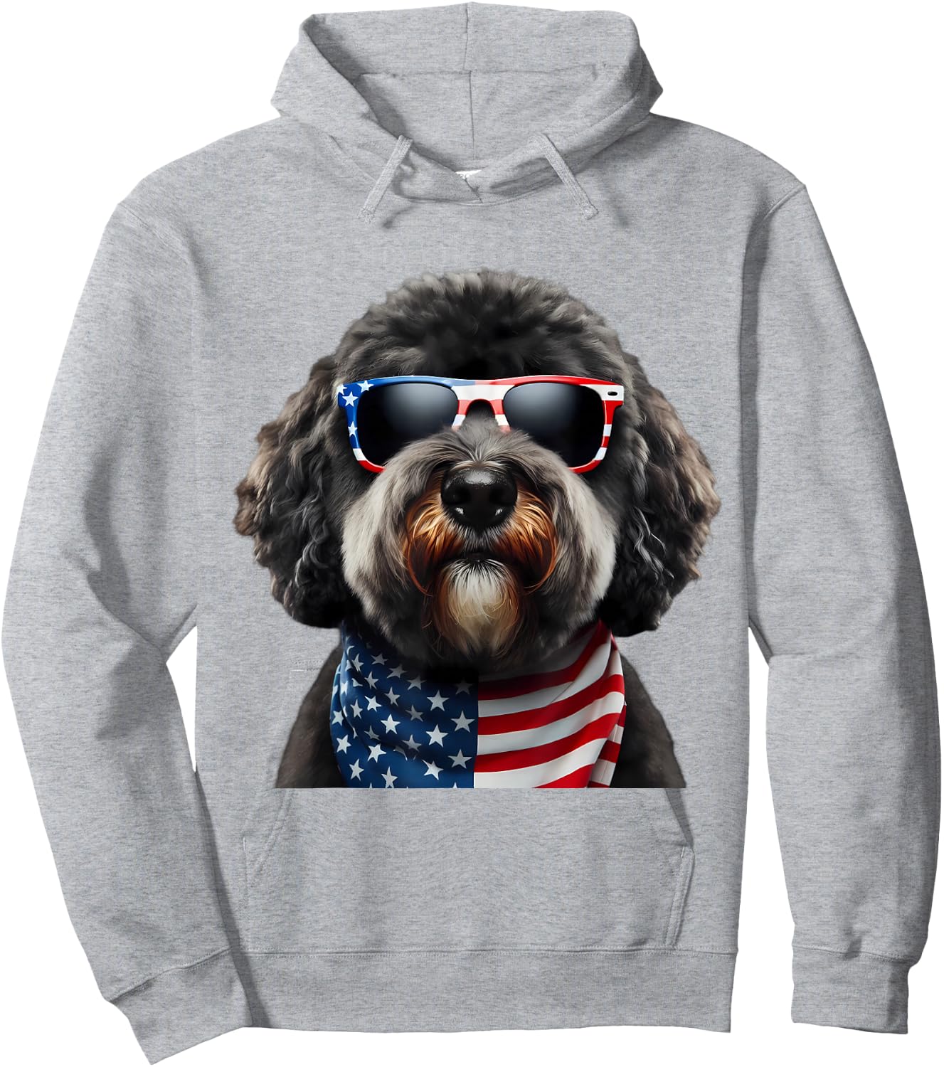 Portuguese Water Dog American 4th Of July Incependence Day Hoodie - Hoodie | Ash