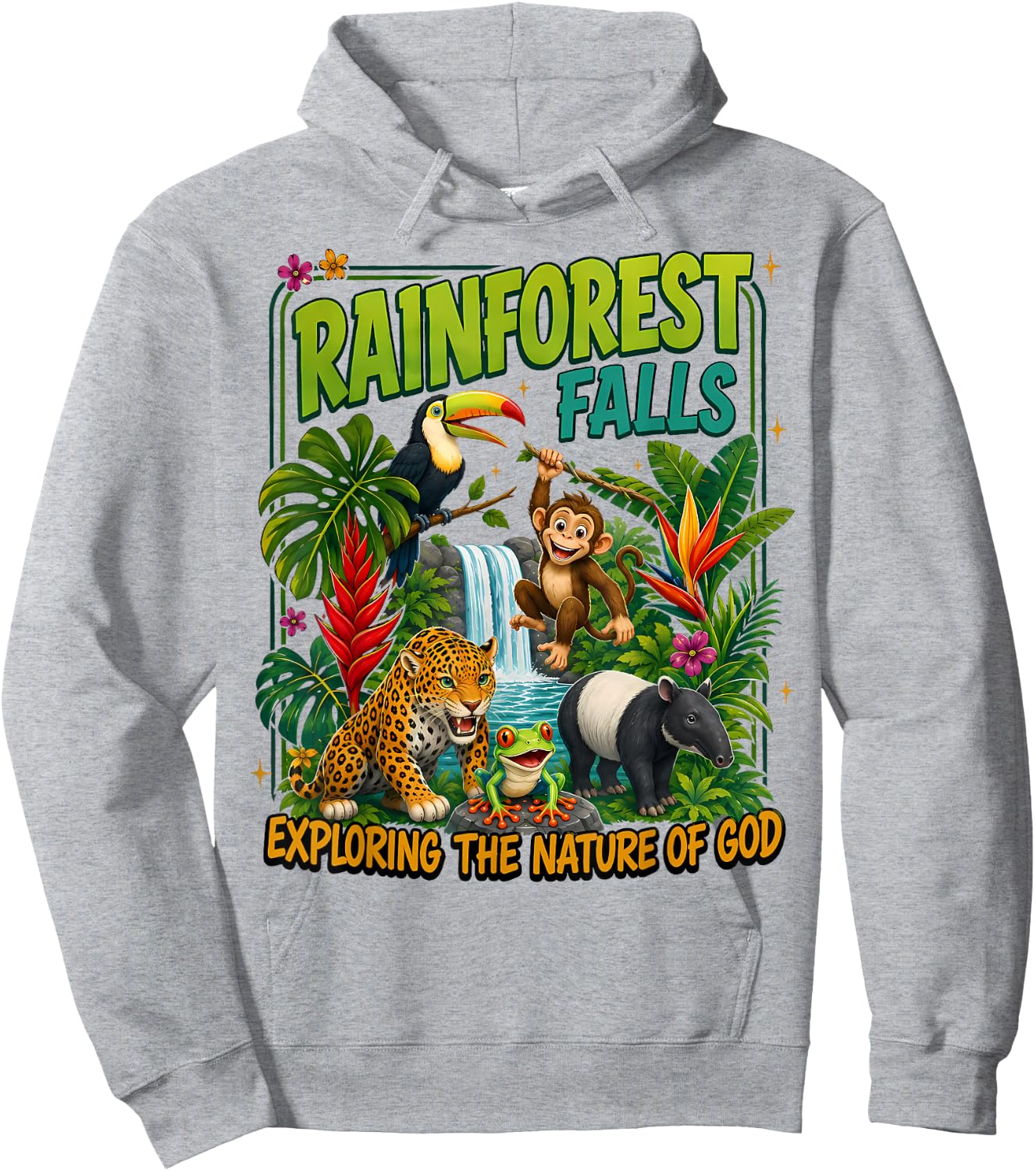 Rainforest Falls Vbs 2026 Christian Vacation Bible School Hoodie - Hoodie | Ash