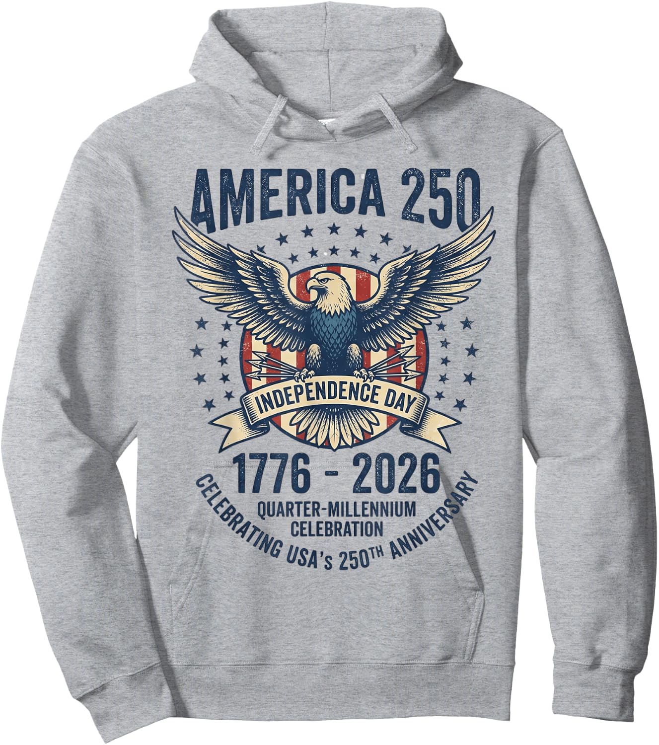 Anniversaire américain, États-Unis, 1776-2026, Quarter Millennium 250 Hoodie - Hoodie | Ash