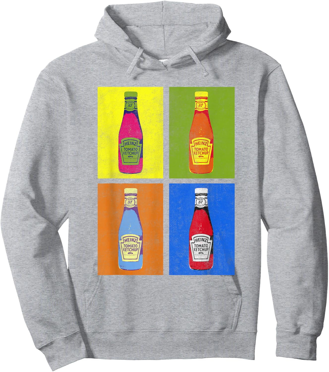 Heinz Tomato Ketchup Pop Art Retro Panels Big Chest Poster Hoodie - Hoodie | Ash