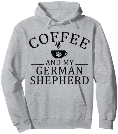 German Shepherd Dog And Coffee Hoodie - Hoodie | Ash