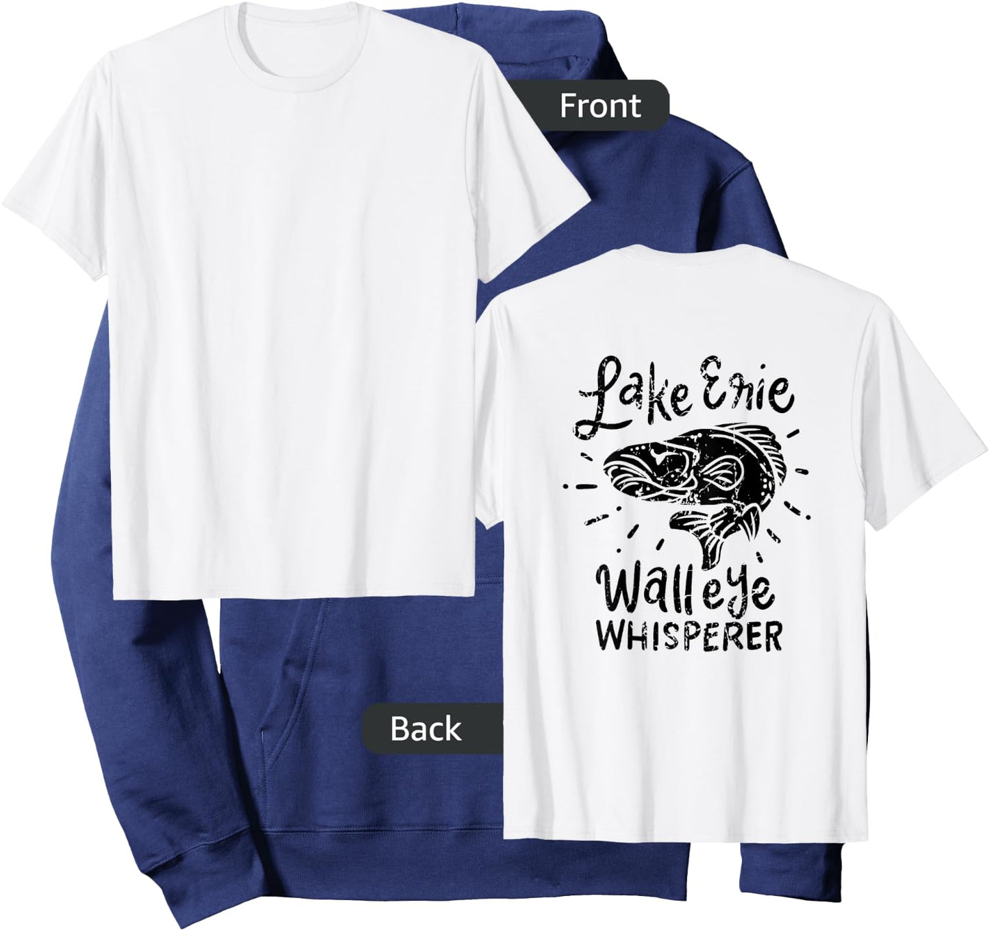 Lake Erie Walleye Whisperer Fishing Lake Erie Hoodie - Hoodie | Navy