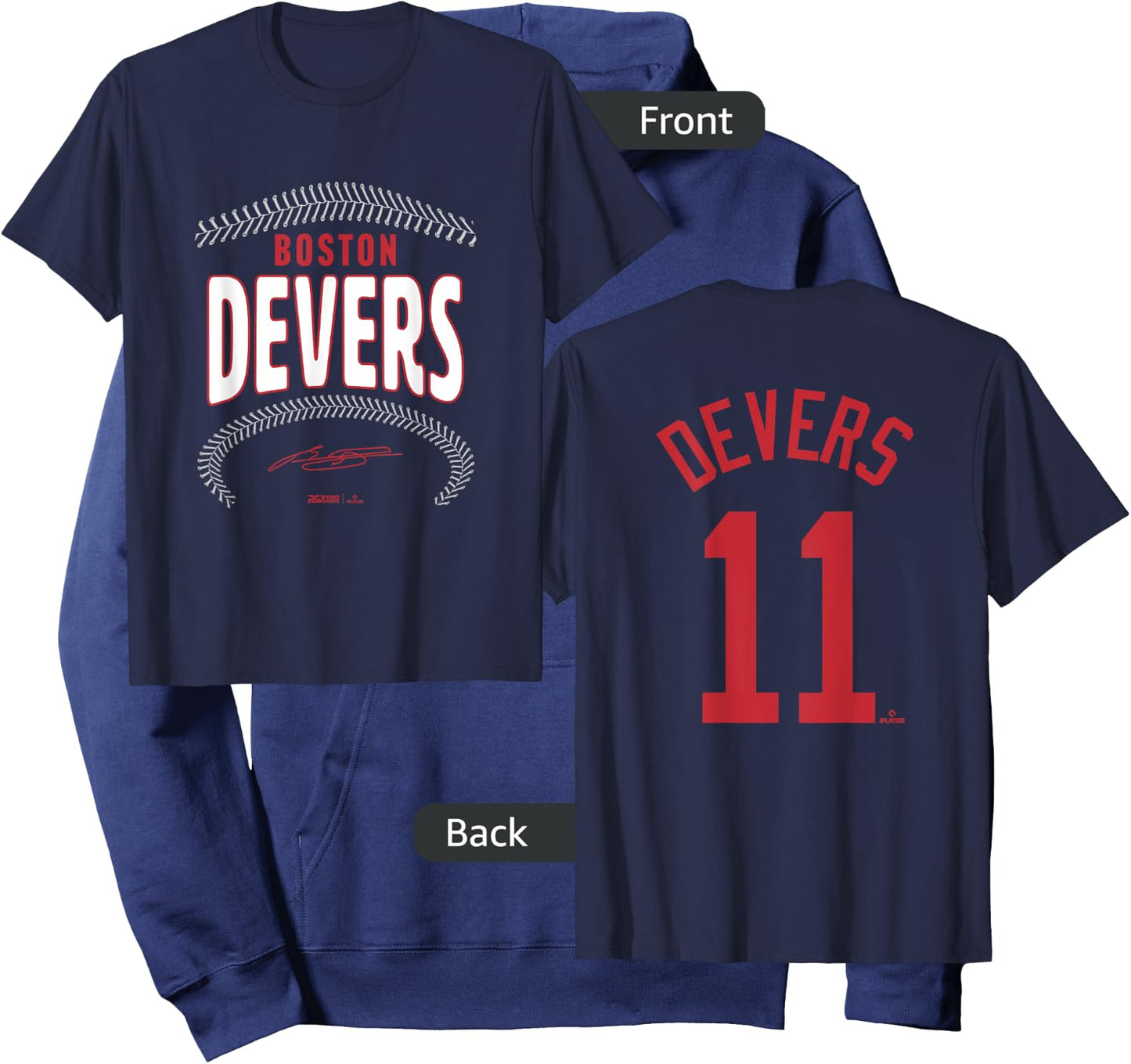 Rafael Devers Boston Baseball Name & Number (Front & Back) Hoodie - Hoodie | Navy