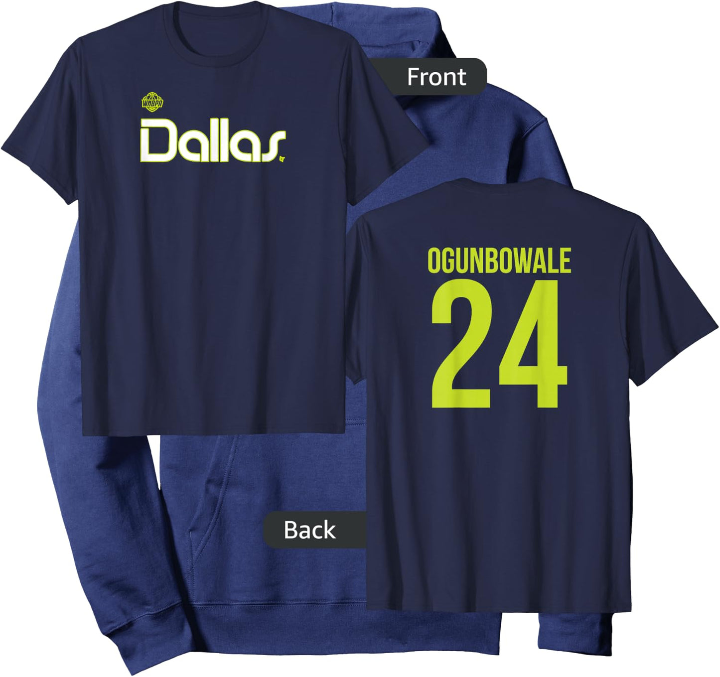 Arike Ogunbowale 24 - Number on Back - Dallas Basketball Hoodie - Hoodie | Navy