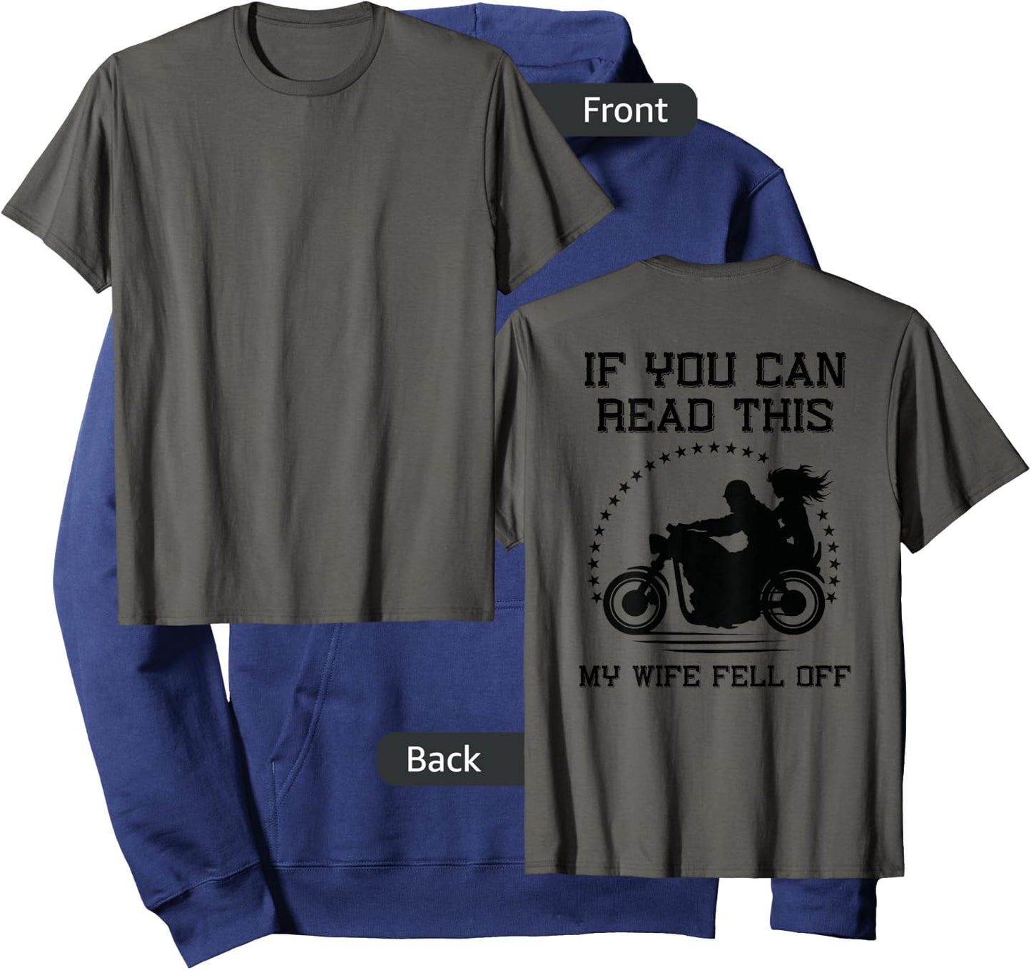 If You Can Read This My Wife Fell Off - design on back Hoodie - Hoodie | Navy
