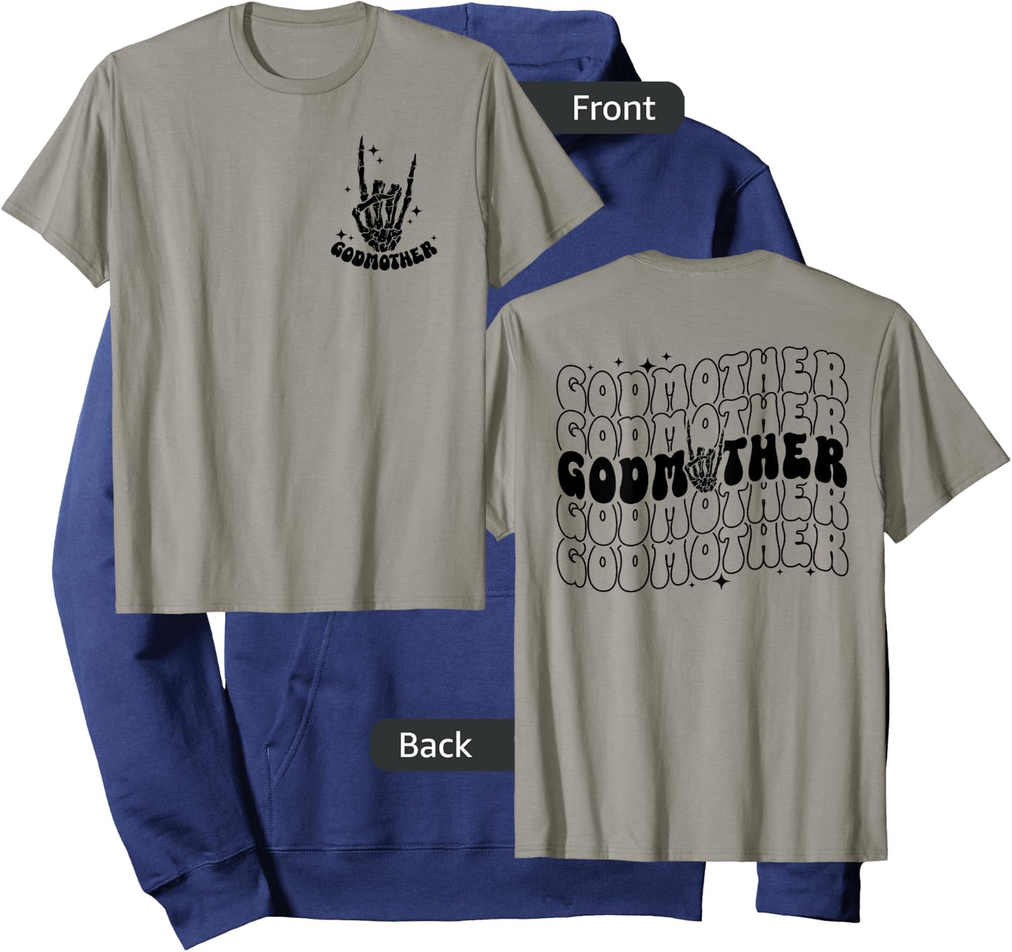 Godmother Skeleton Hand, Godmama Goddaughter Halloween Day Hoodie - Hoodie | Navy