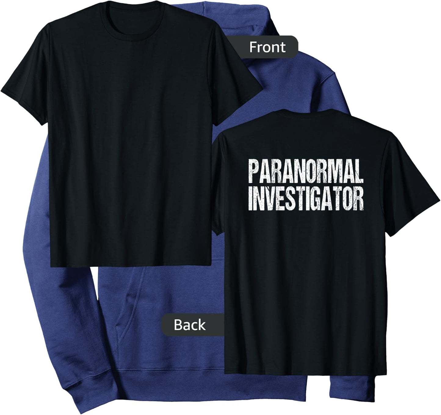 (Print on Back) Paranormal Investigator Ghost Hunter Costume Hoodie - Hoodie | Navy