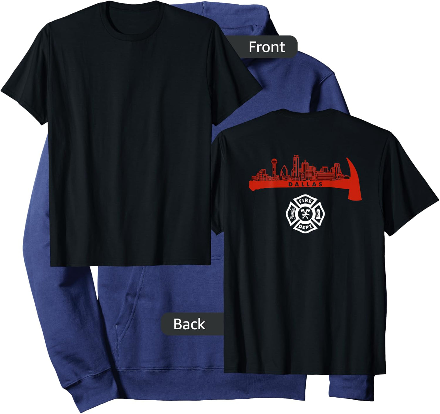Dallas Texas Fire Rescue Department Firefighter Firemen Duty Hoodie - Hoodie | Navy