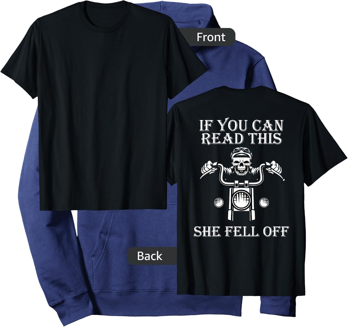 Funny If You Can Read This She Fell Off - Motorcycle Riders Hoodie - Hoodie | Navy