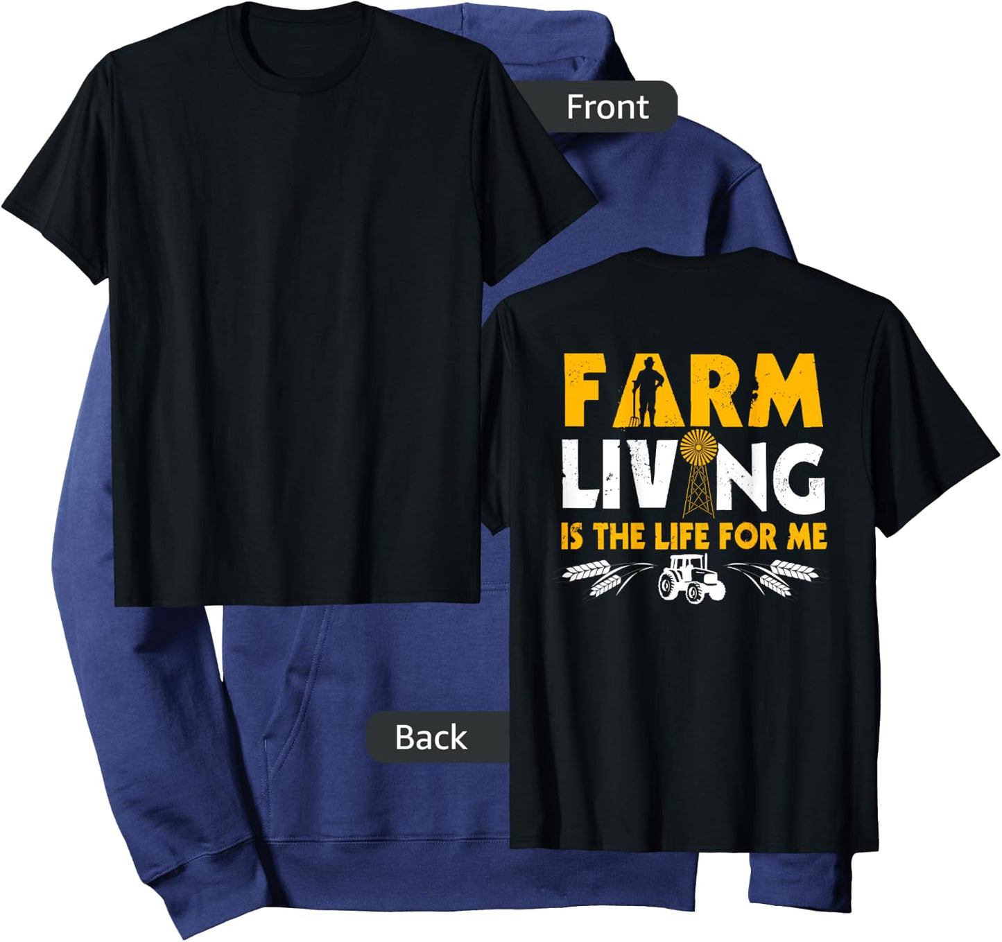 Farmer Design On Back Of Clothing Farming Hoodie - Hoodie | Navy