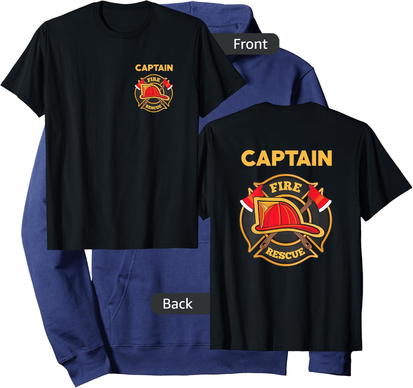 Fire Rescue Captain Department Firefighters Firemen Hoodie - Hoodie | Navy