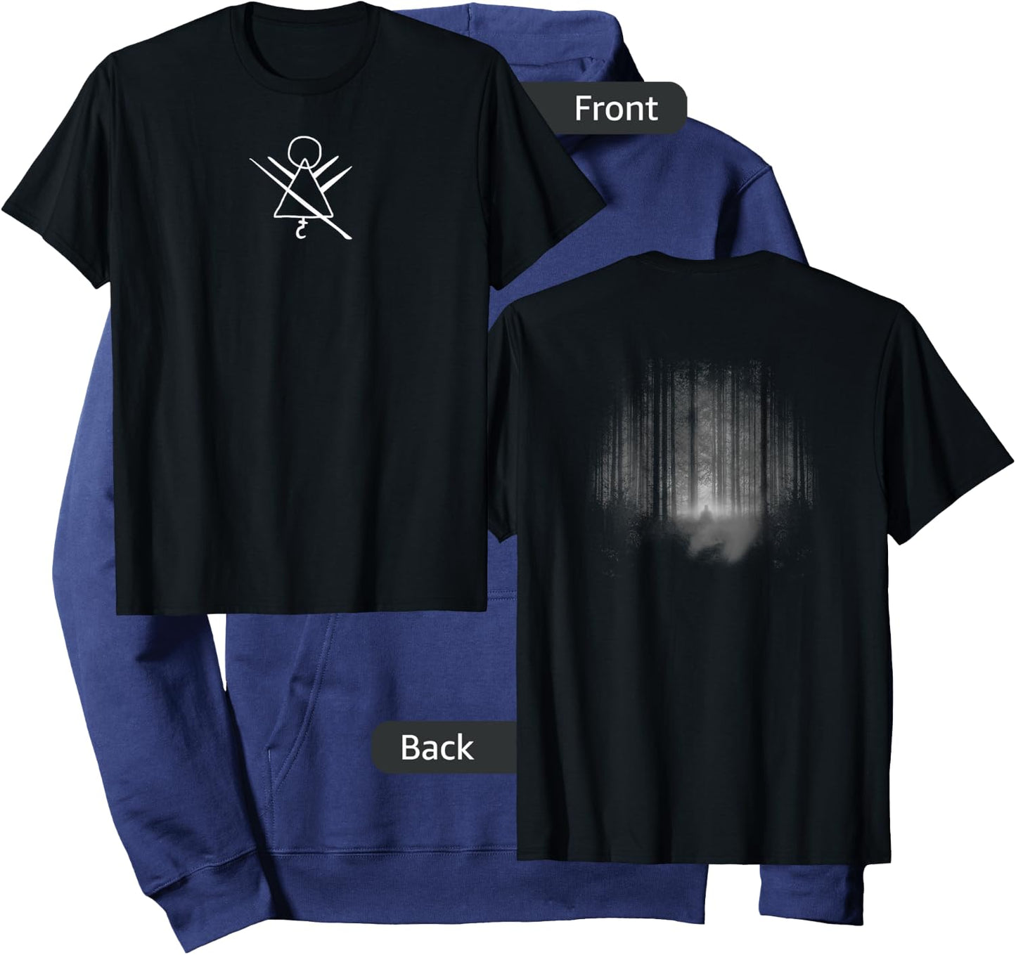 Yellowjackets Cult Ritual Center Rune Icon Front & Back Hoodie - Hoodie | Navy