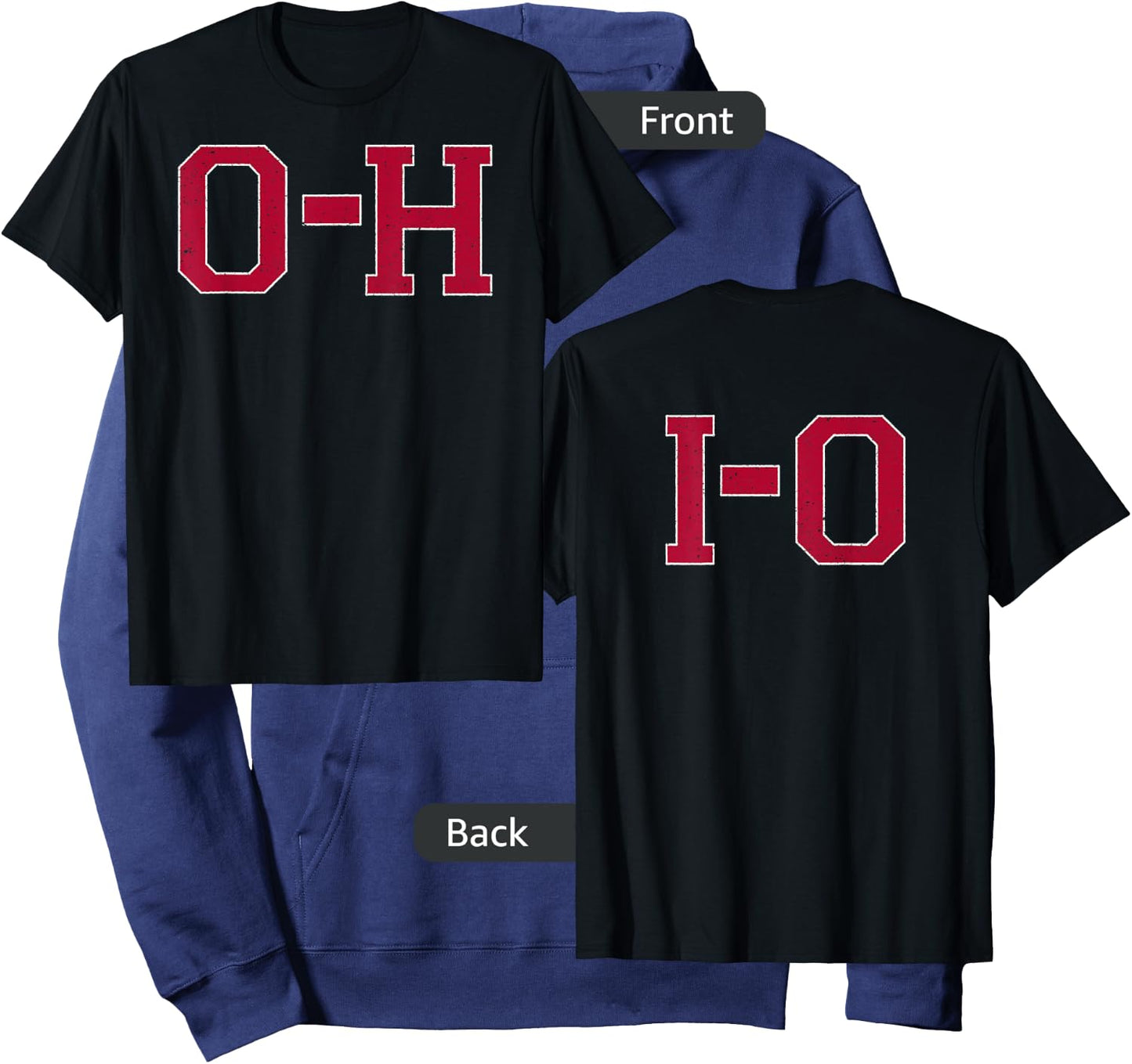 Vintage O-H I-O 2-sided XL Slate Hoodie - Hoodie | Navy