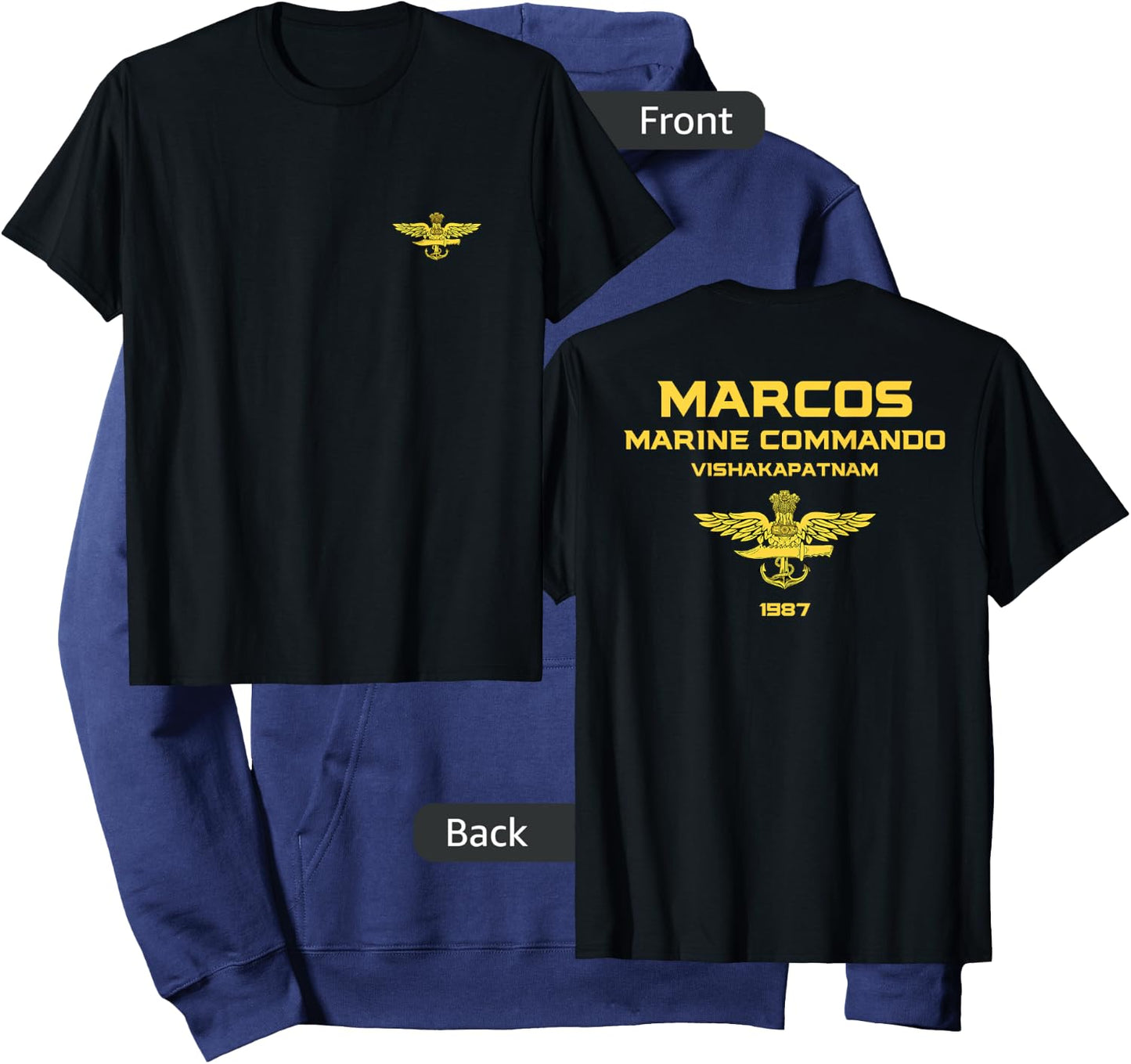 MARCOS Indian Special Force Indian Army Magarmach Hoodie - Hoodie | Navy